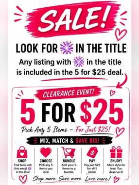 🫯Big Clearout 5 for $25🫯 - All Items With 🫯 Emoji!